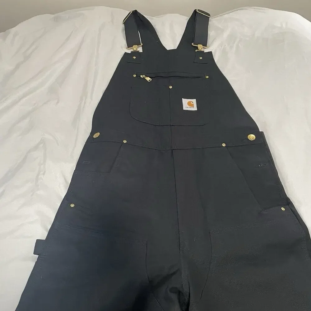 Carhartt Black Work Overalls Bib Pants